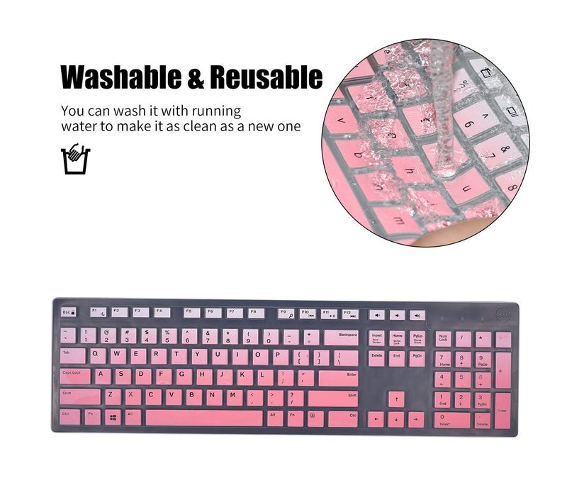 iKammo Keyboard Cover Skins Compatible with Dell KB216 & KM636 Keyboards & Dell Optiplex 5250/3050/3240/5460/7450/7050 & Inspiron AIO 3475/3670/3477 Desktops - Image 3